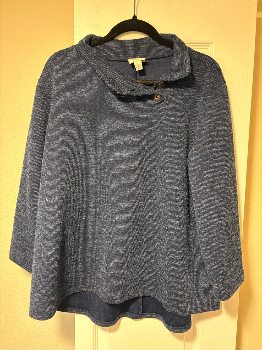Cozy Blue Women’s Button-Shoulder Sweater